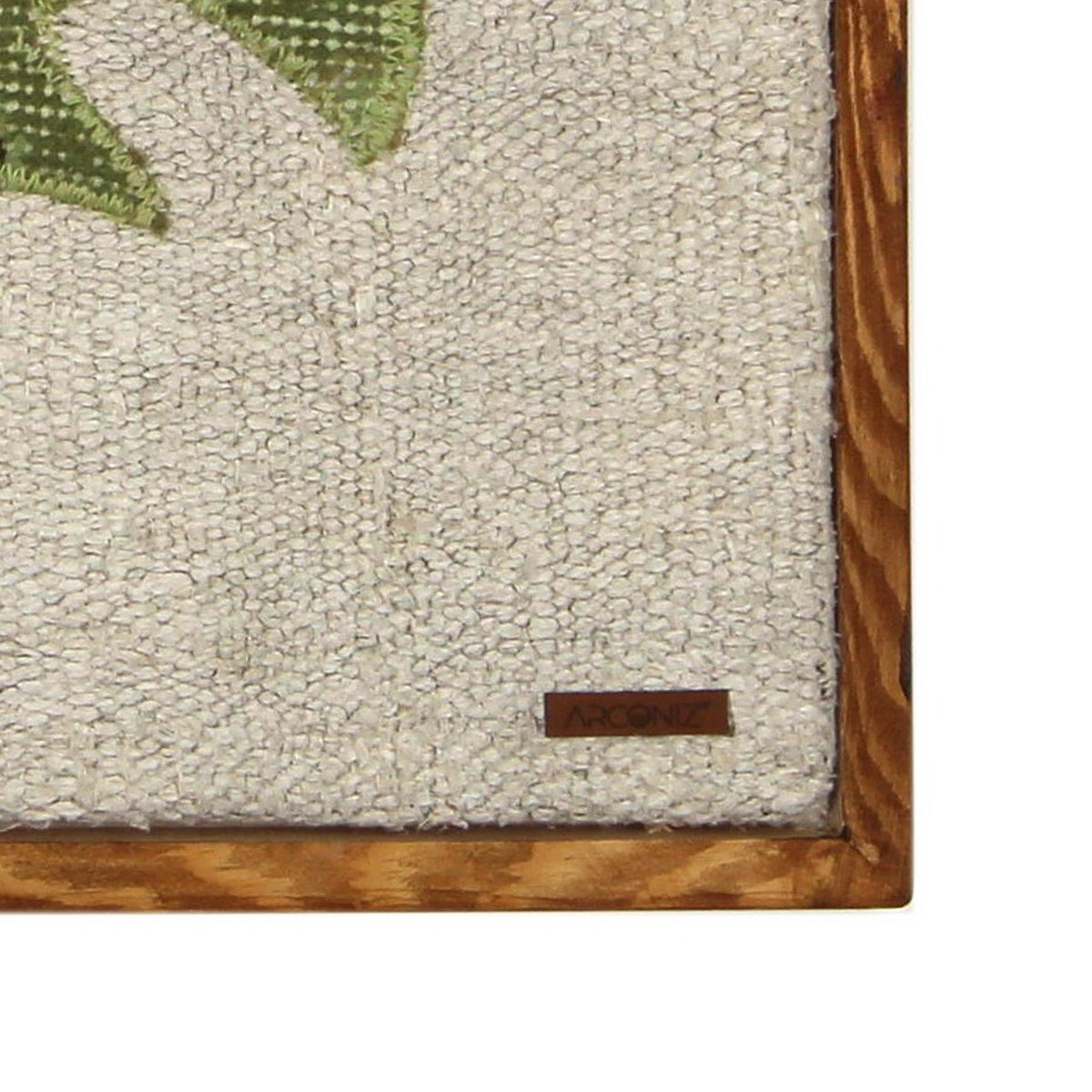 Solid wood frame corner and Arconiz maker's label - WA-FSH-OLI-5050-028