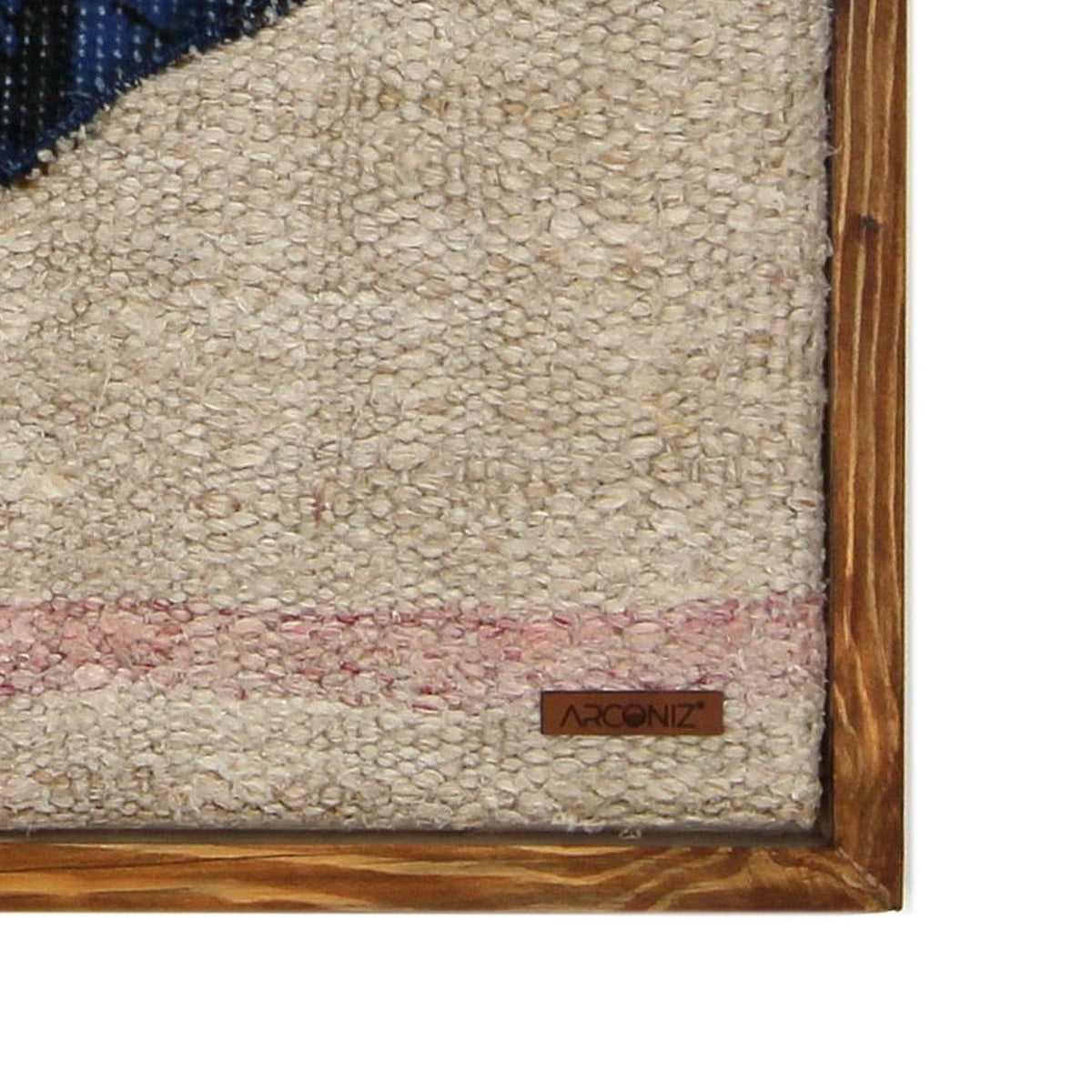 Solid wood frame corner and Arconiz maker's label - WA-FSH-NAV-5050-031