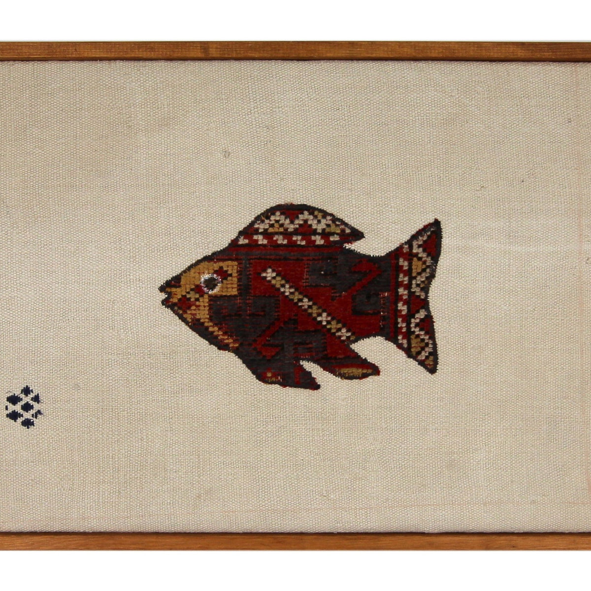 Red & Ochre Kilim Fish woven wall art 35" x 22" - WA-FSH-RED-8855-053 - Arconiz