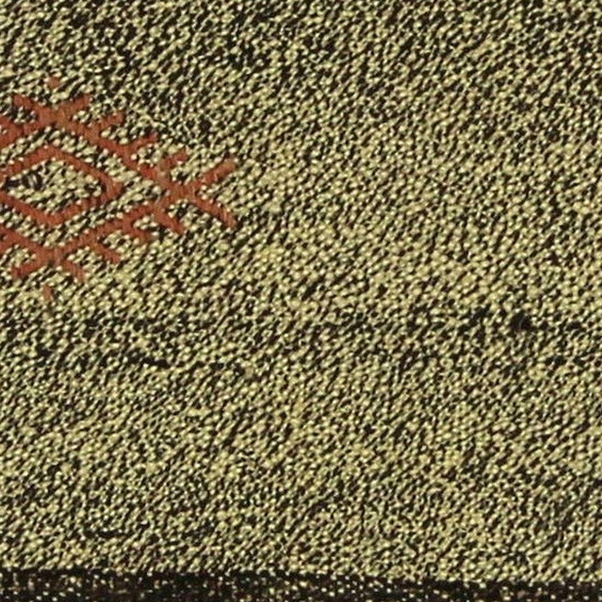 Close-up of the handwoven kilim weave - Multicolor Bordered Kilim on Sage Green - WA-BRD-MUL-9565-090 - Arconiz