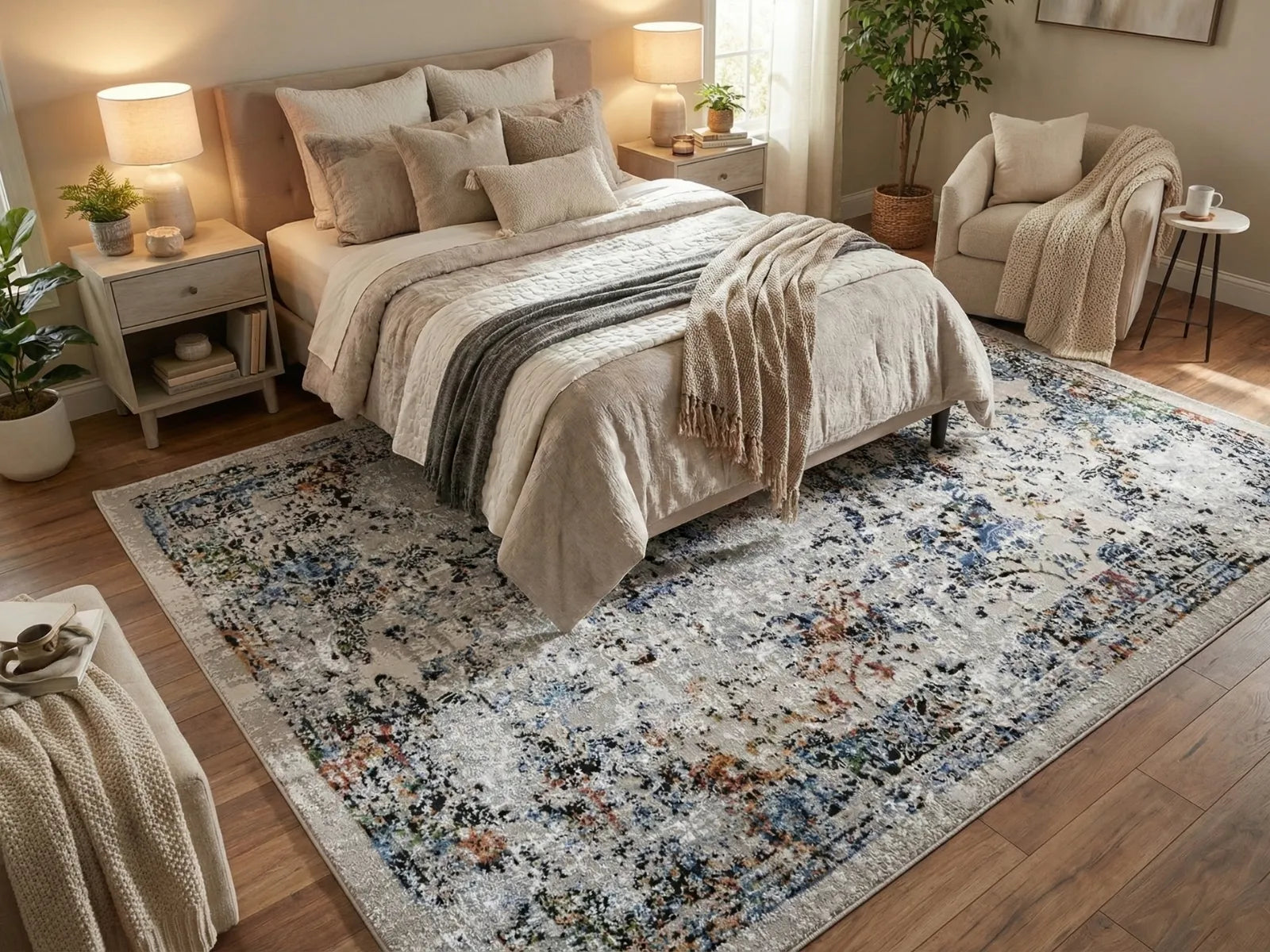 7 Placement Tips for a Cozy Look with Area Rugs Bedroom