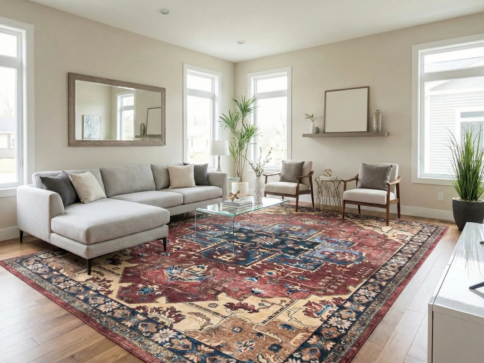 10 Tips to look bigger with area living room rugs sizing