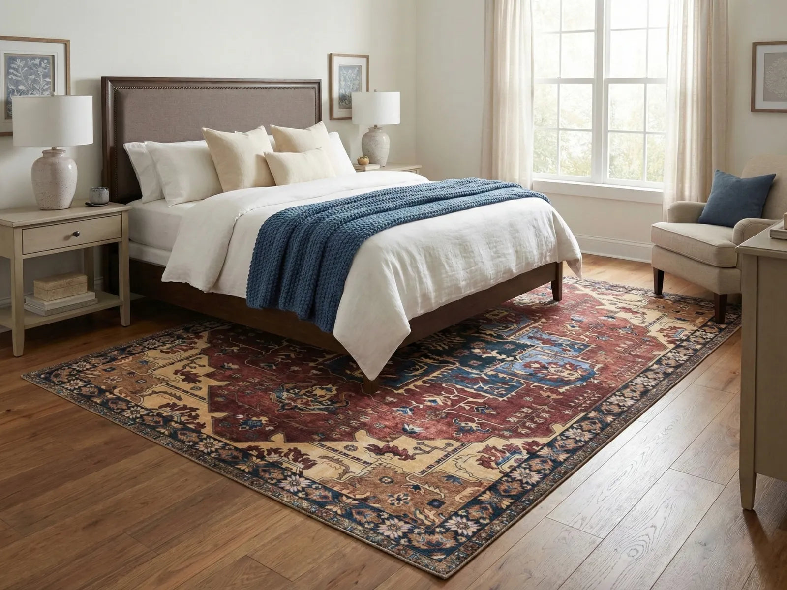 What size fits your bed with area bedroom rugs