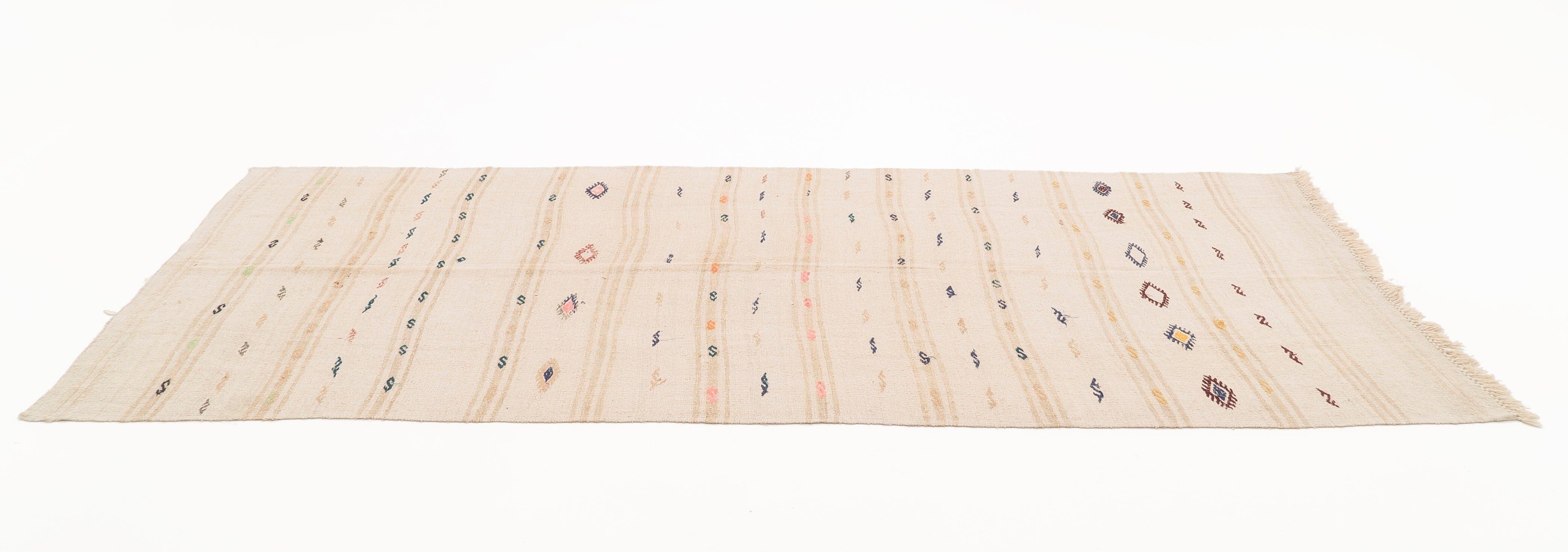 Hemp Bouquet Handwoven Vintage Hemp Rug - 01-00007 - Arconiz