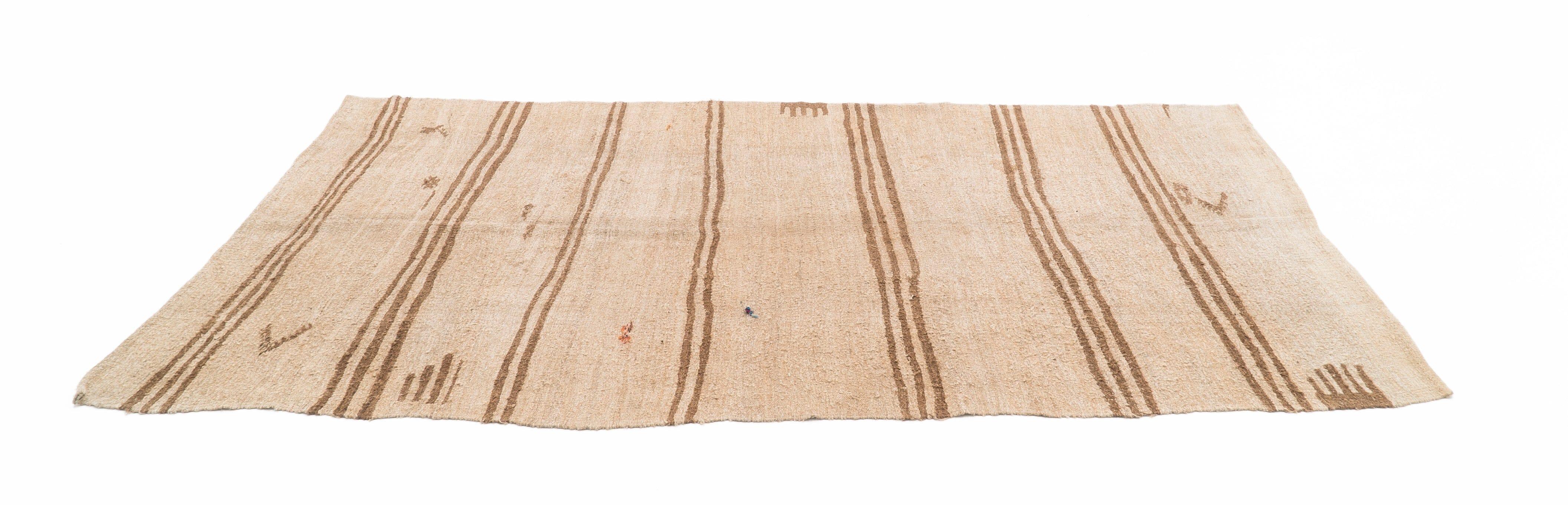 Handwoven Vintage Hemp Rug - 01-00051 - Arconiz