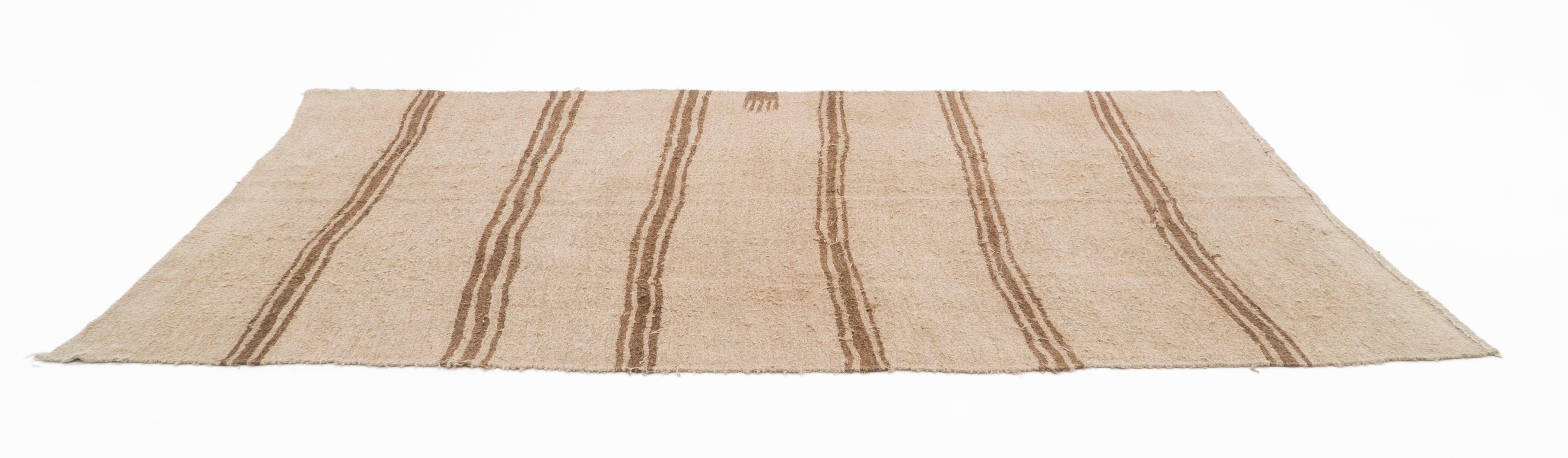 Hemp Bouquet Handwoven Vintage Hemp Rug - 01-00058 - Arconiz