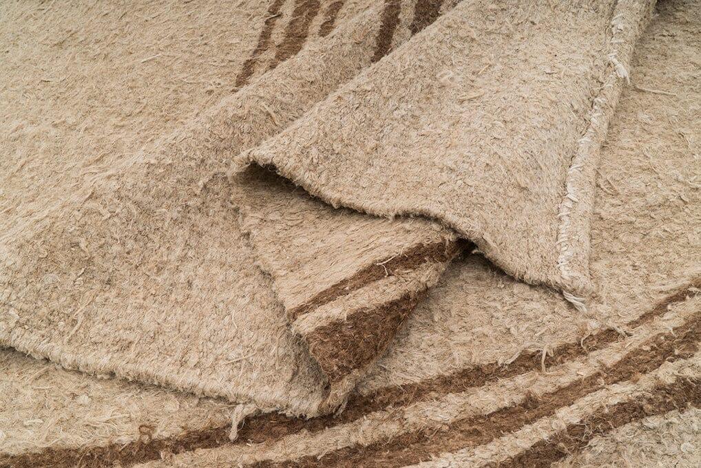 Hemp Bouquet Handwoven Vintage Hemp Rug - 01-00058 - Arconiz