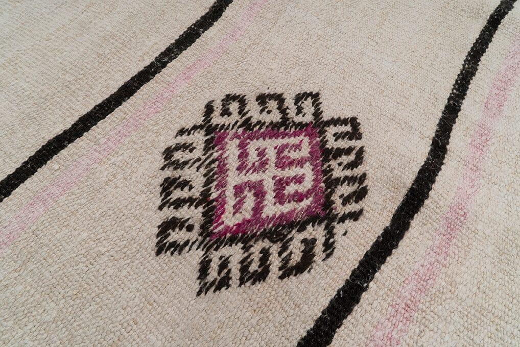 Handwoven Vintage Hemp Rug - 01-00070 - Arconiz