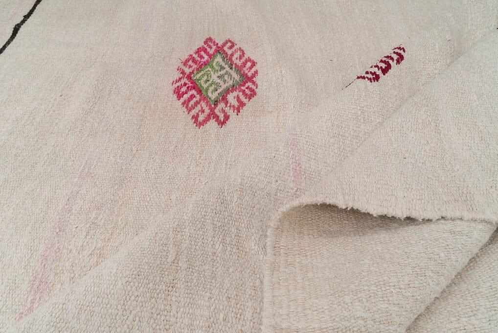 Handwoven Vintage Hemp Rug - 01-00070 - Arconiz