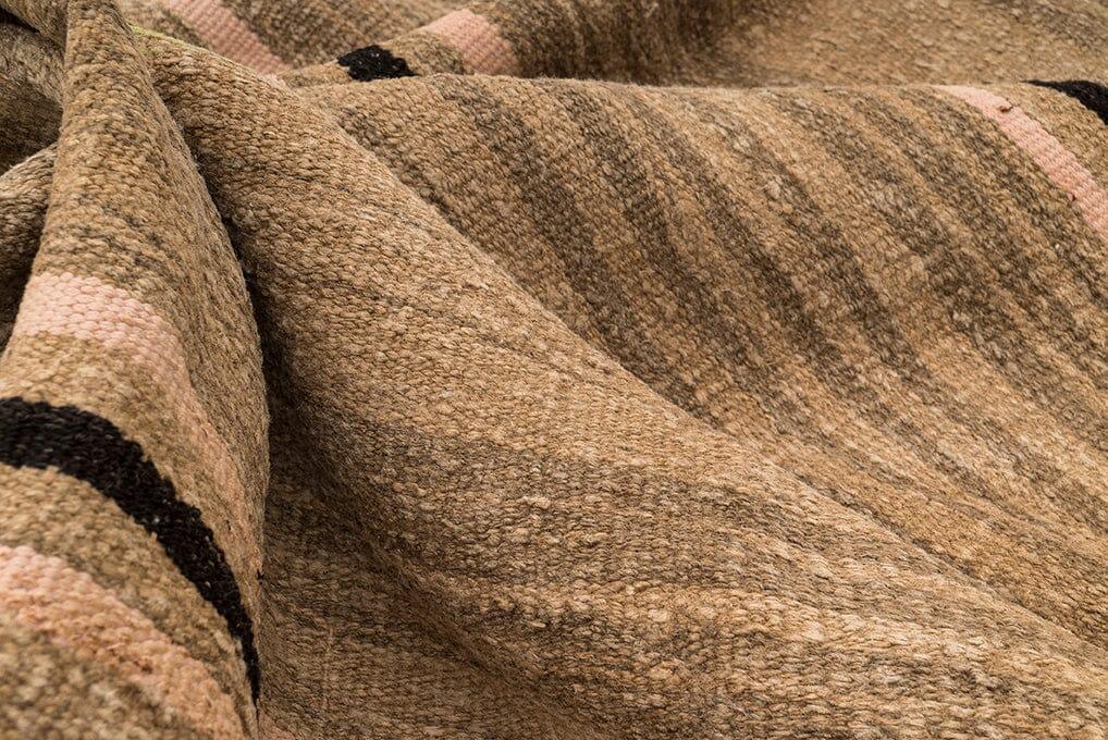 Hemp Bouquet Handwoven Vintage Rug - 01-00095 - Arconiz