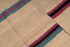  Handwoven vintage hemp rug with traditional Anatolian motifs