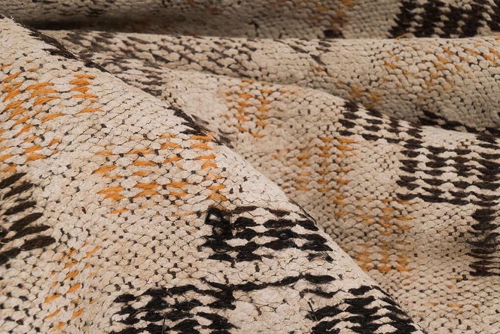 Hemp Bouquet Handwoven Vintage Hemp Rug, Anatolian Design - 01-00141 - Arconiz