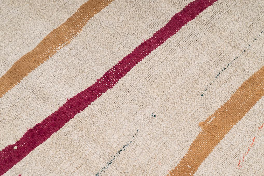 Hemp Bouquet Handwoven Vintage Hemp Rug - 01-00159 - Arconiz