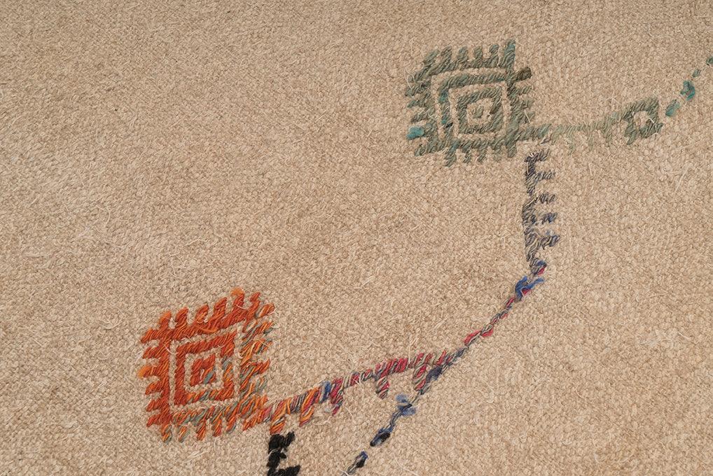 Handwoven Vintage Hemp Rug - 01-00164 - Arconiz