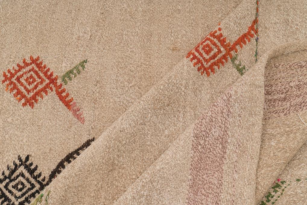 Handwoven Vintage Hemp Rug - 01-00164 - Arconiz