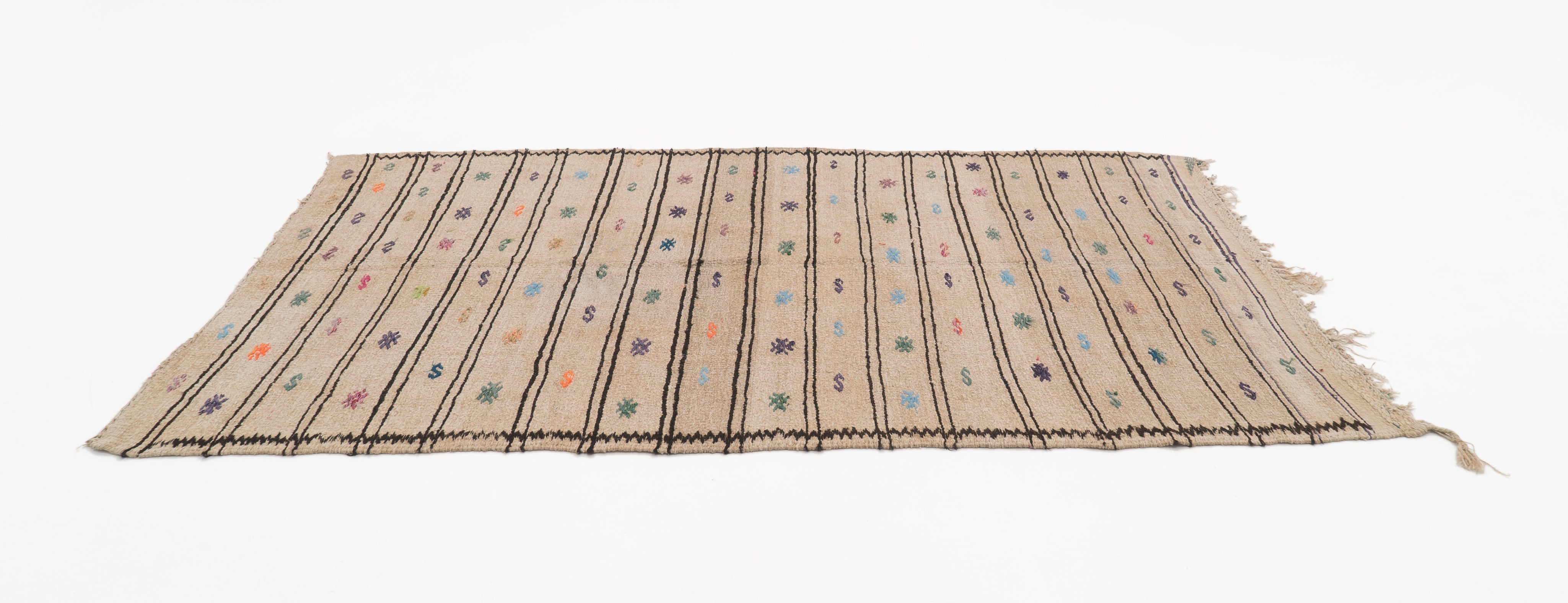  Vintage Anatolian hemp rug, perfect for bohemian home decor