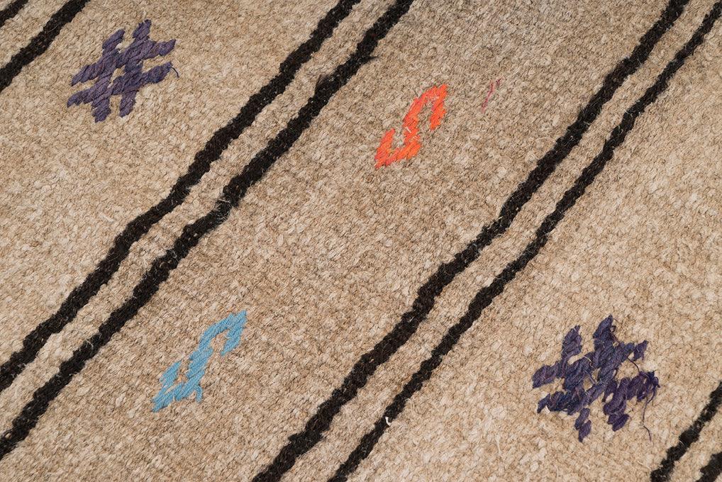 Hemp Bouquet Handwoven Vintage Hemp Rug - 01-00170 - Arconiz