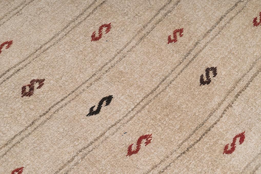 Hemp Bouquet Handwoven Vintage Rug, Anatolian Design - 01-00178 - Arconiz