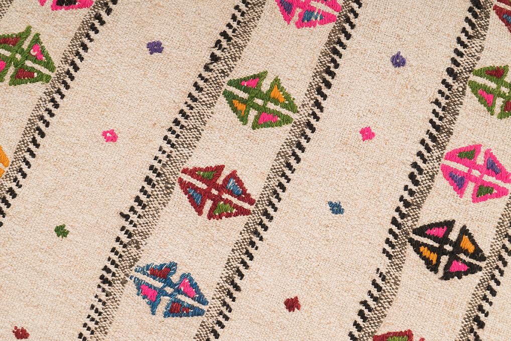 Hemp Bouquet Handwoven Vintage Anatolian Rug - 01-00212 - Arconiz