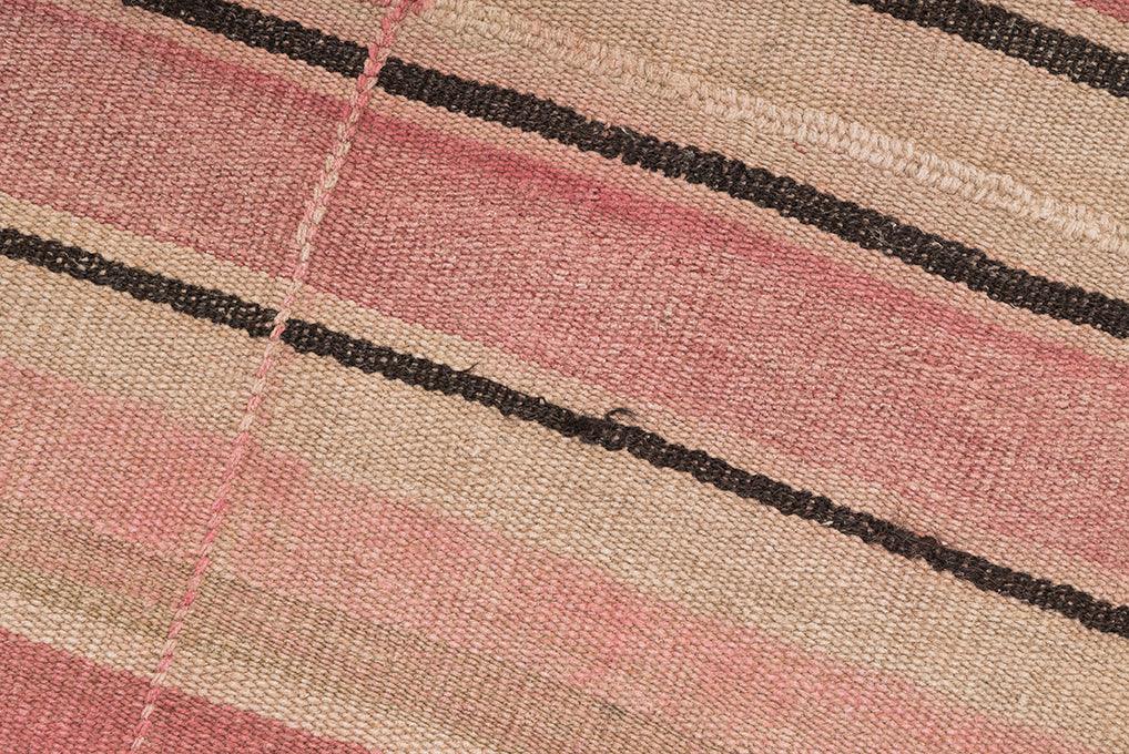Hemp Bouquet Handwoven Vintage Hemp Rug, Pink/Beige - 01-00216 - Arconiz