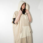 Beige Hooded Poncho Towel – view 7 – Arconiz