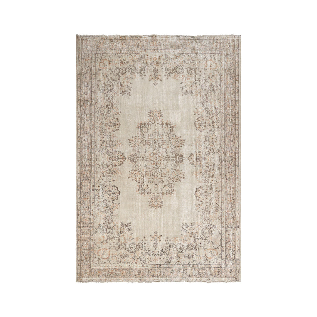Cream Vintage Turkish Rug 6x9 I Arconiz