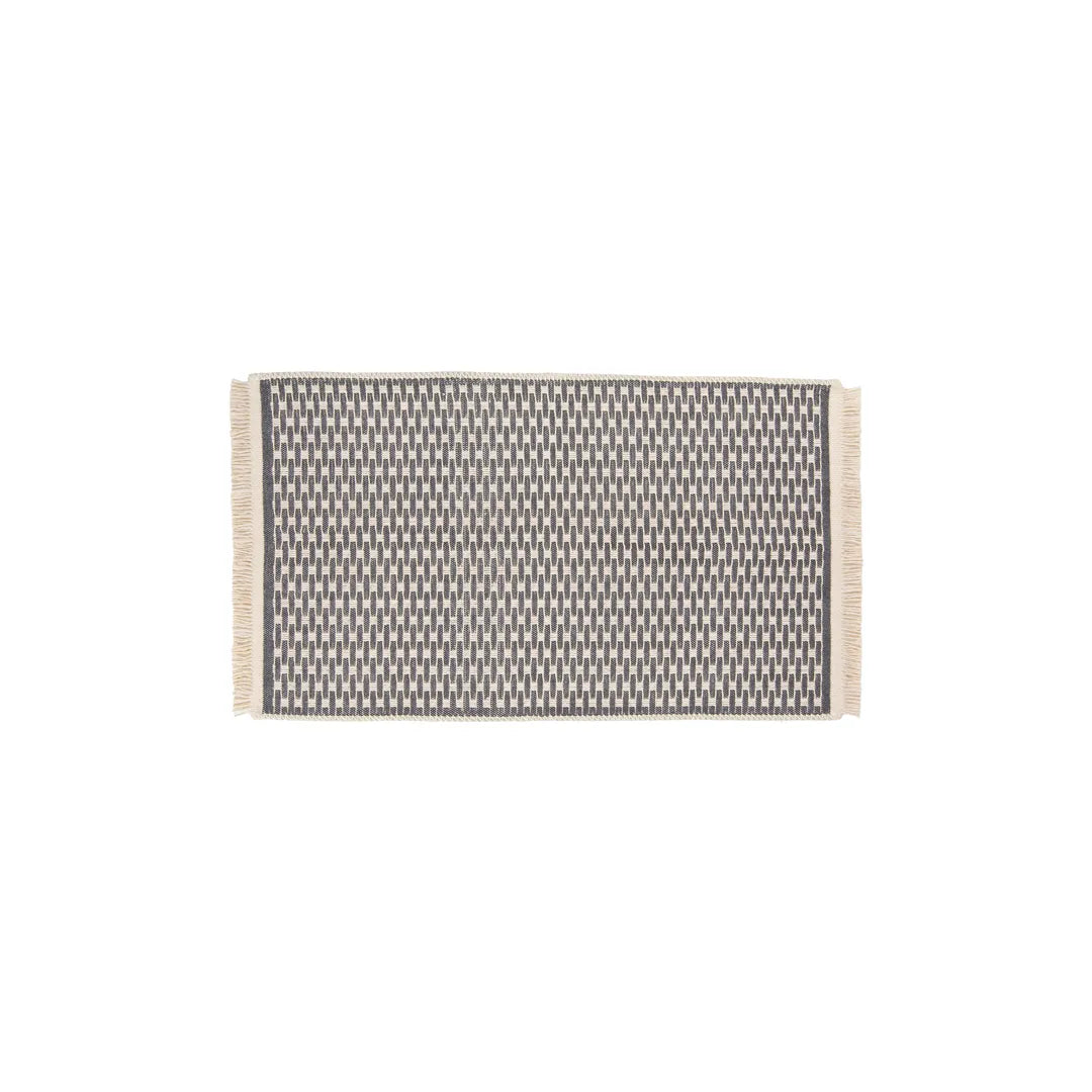 Anthracite Geometric Check Machine Washable Area Rug