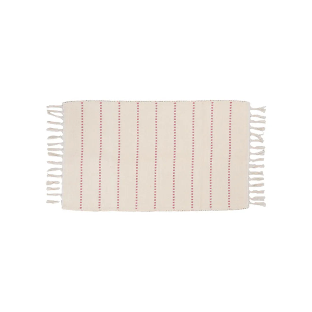 Pink Classic Stripe Machine Washable Area Rug