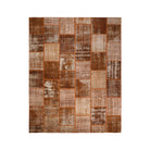 Vintage Rust Brown Turkish Patchwork Pattern Rug - 8' x 10' - TUR-RST-MOS-710-014 - Arconiz