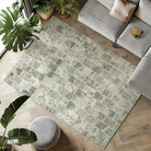 Vintage Light Sand Patchwork Turkish Rug - TUR-BEI-PAT-810-001 - Arconiz