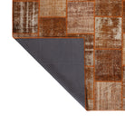 Vintage Rust Brown Turkish Patchwork Pattern Rug - 8' x 10' - TUR-RST-MOS-710-014 - Arconiz