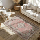 Vintage Beige Turkish Medallion Rug - TUR-PNK-SAL-610-013 - Arconiz
