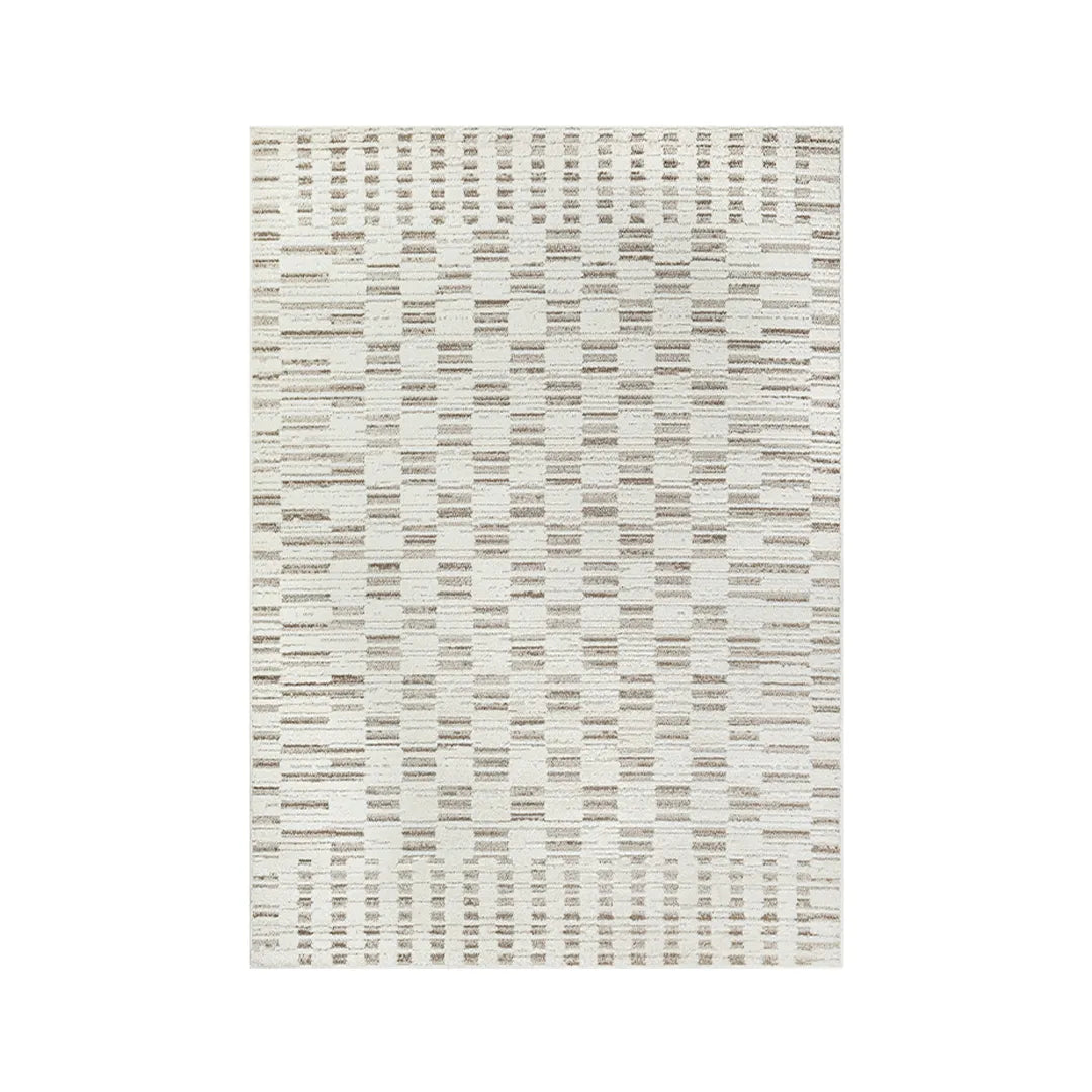 Beige Checkerboard Area Rug