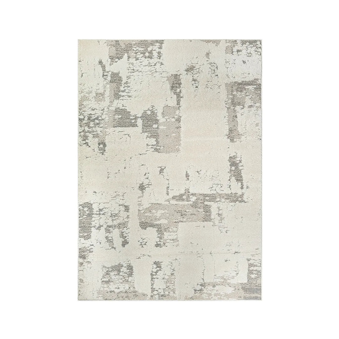 Ivory Distressed Abstract Area Rug