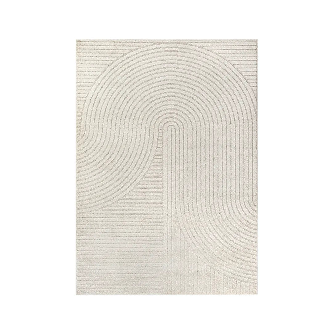 Beige Contour Line Area Rug