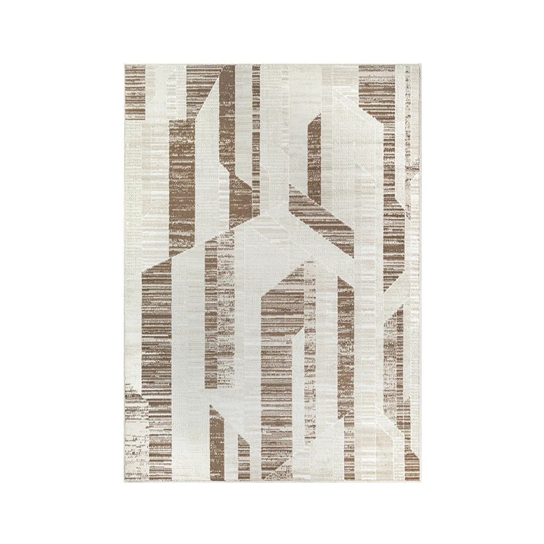 Beige Architectural Geometric Area Rug
