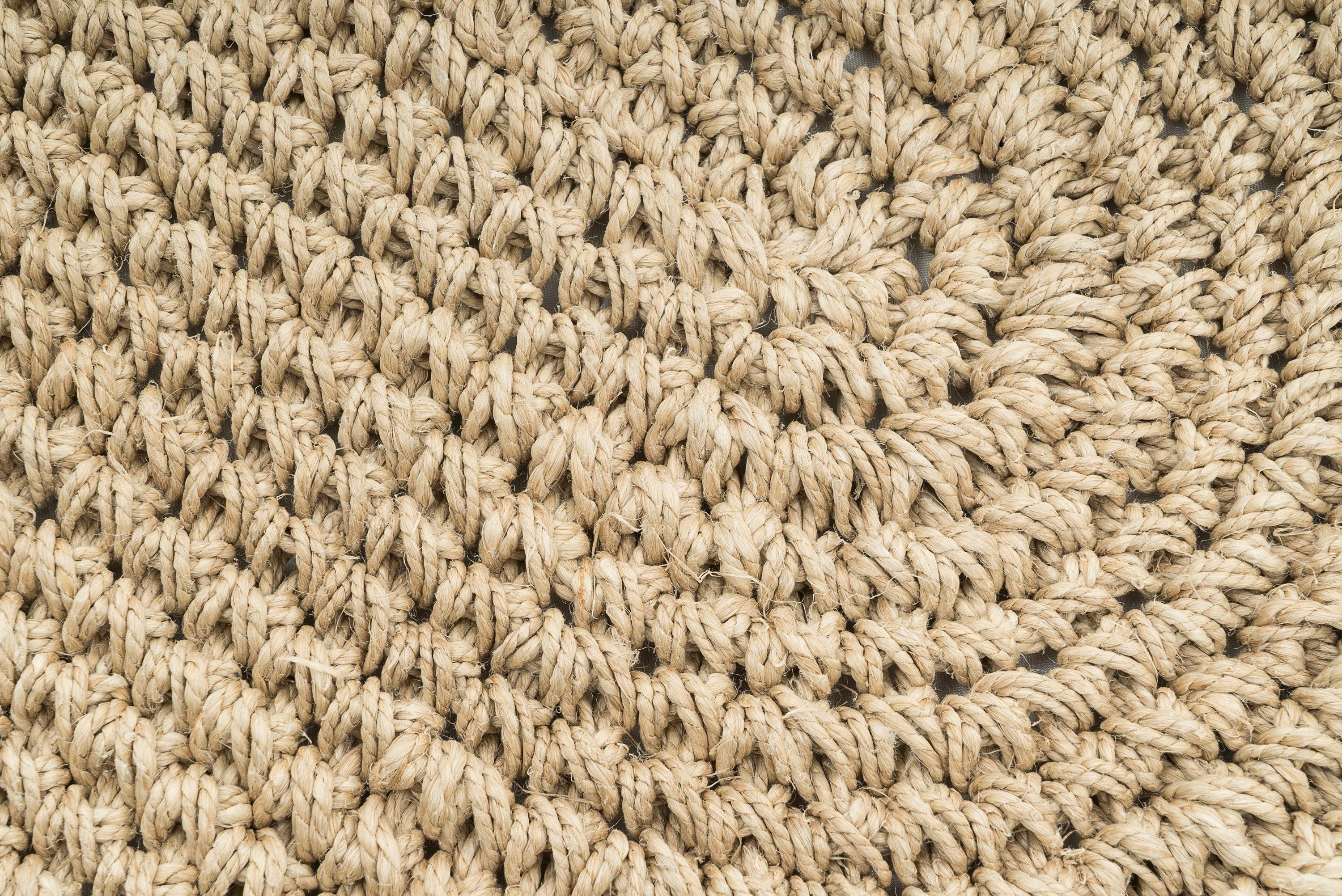 Hand Crocheted Handspun Hemp Oval Doormat - 9IHRDOK007006 - Arconiz