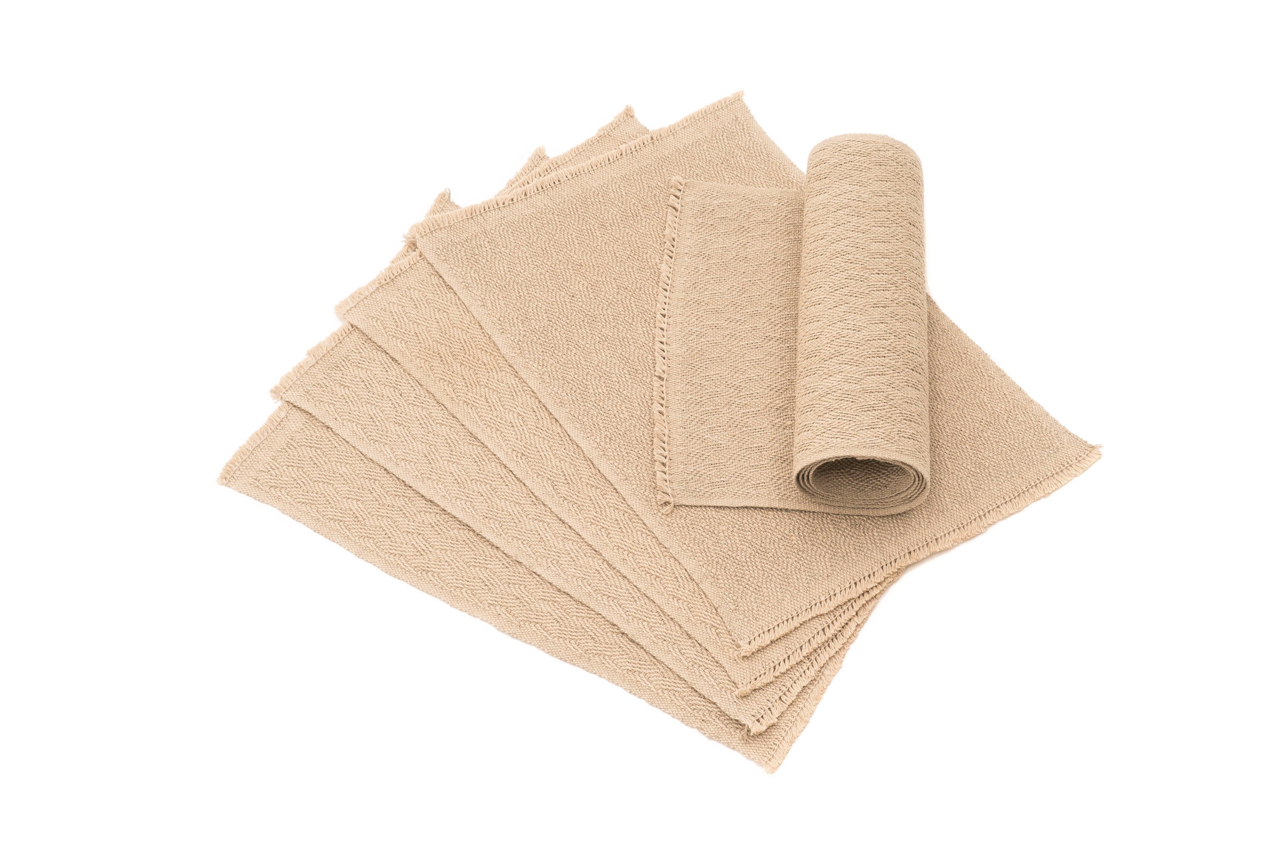 Tangled Chain Handwoven Hemp Placemat & Table Runner Set - 9IHRDOK001004 - Arconiz