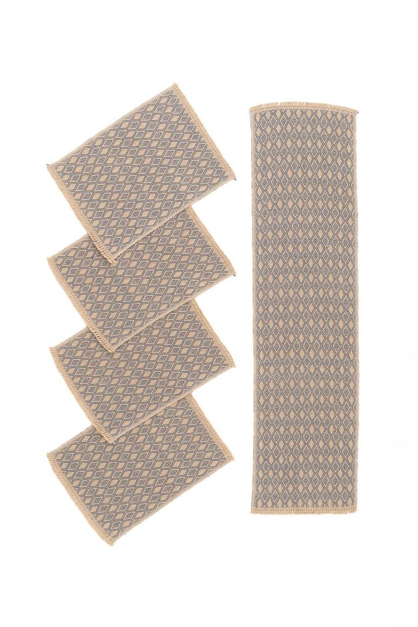 Diamonds Handwoven Hemp Placemat & Table Runner Set - 9IHRDOK001047 - Arconiz