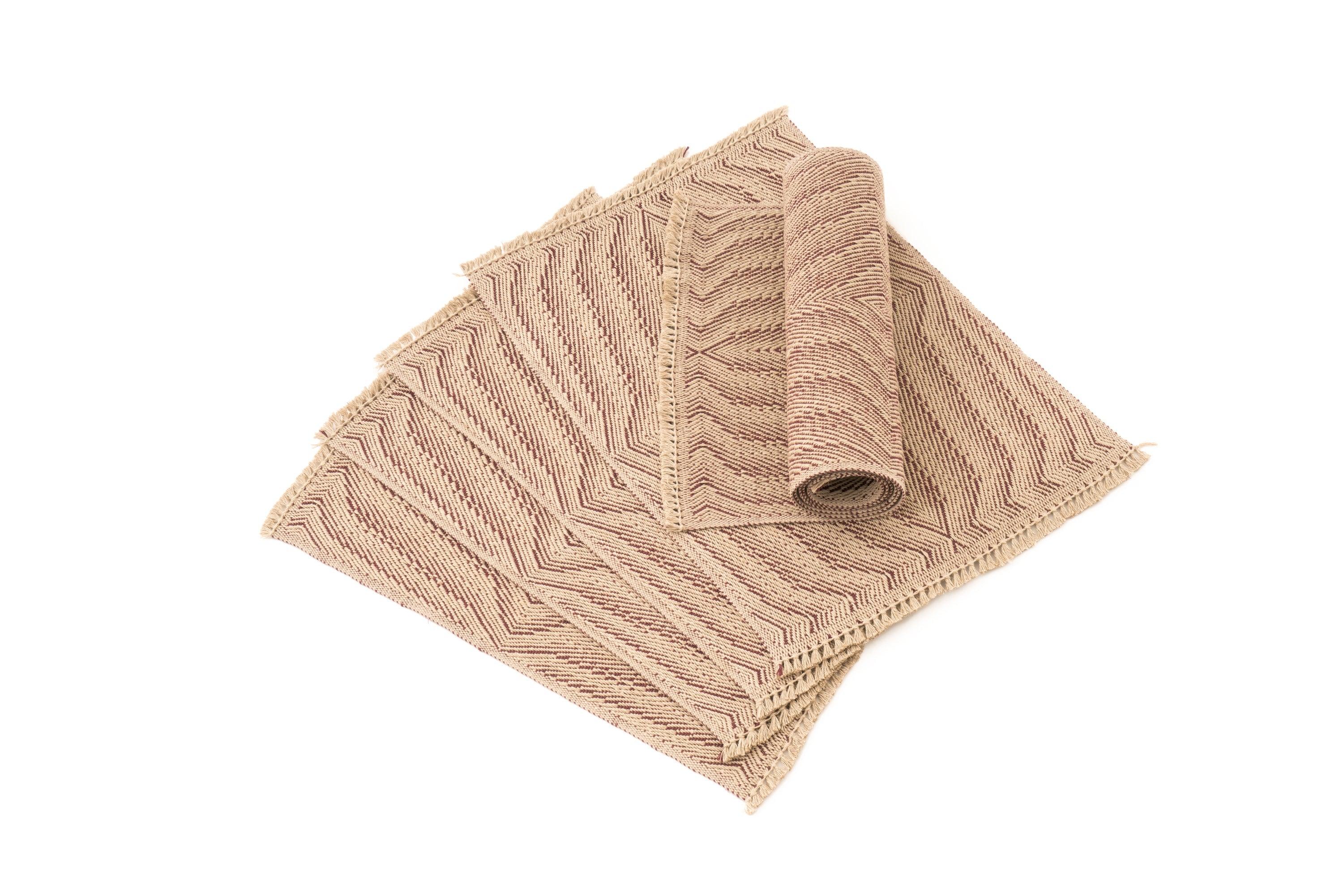 Waves B Handwoven Hemp Placemat & Table Runner Set - 9IHRDOK001050 - Arconiz