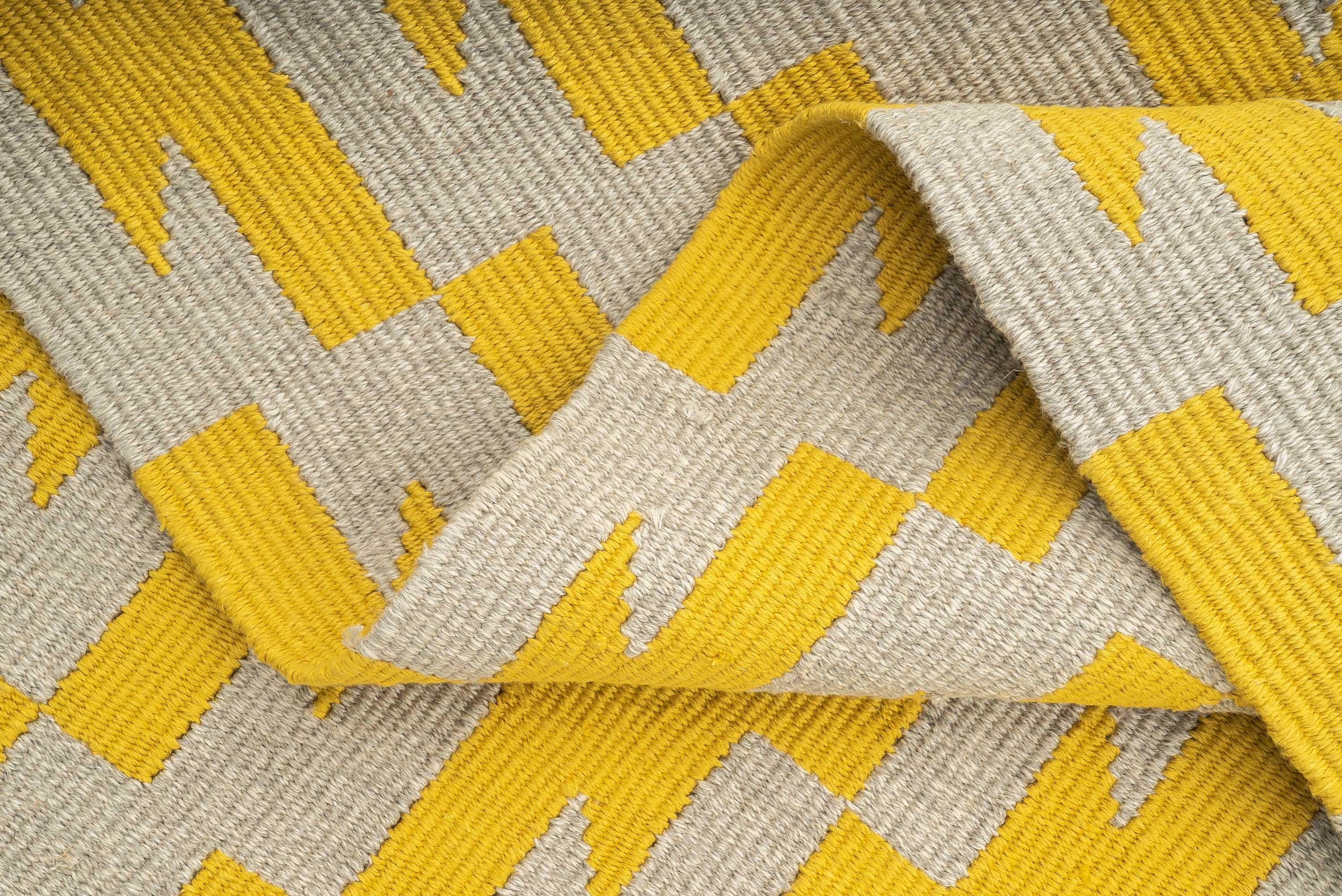 Thunder and Lightening Handwoven Hemp Designer Rug III - 9IHRDOK005009 - Arconiz