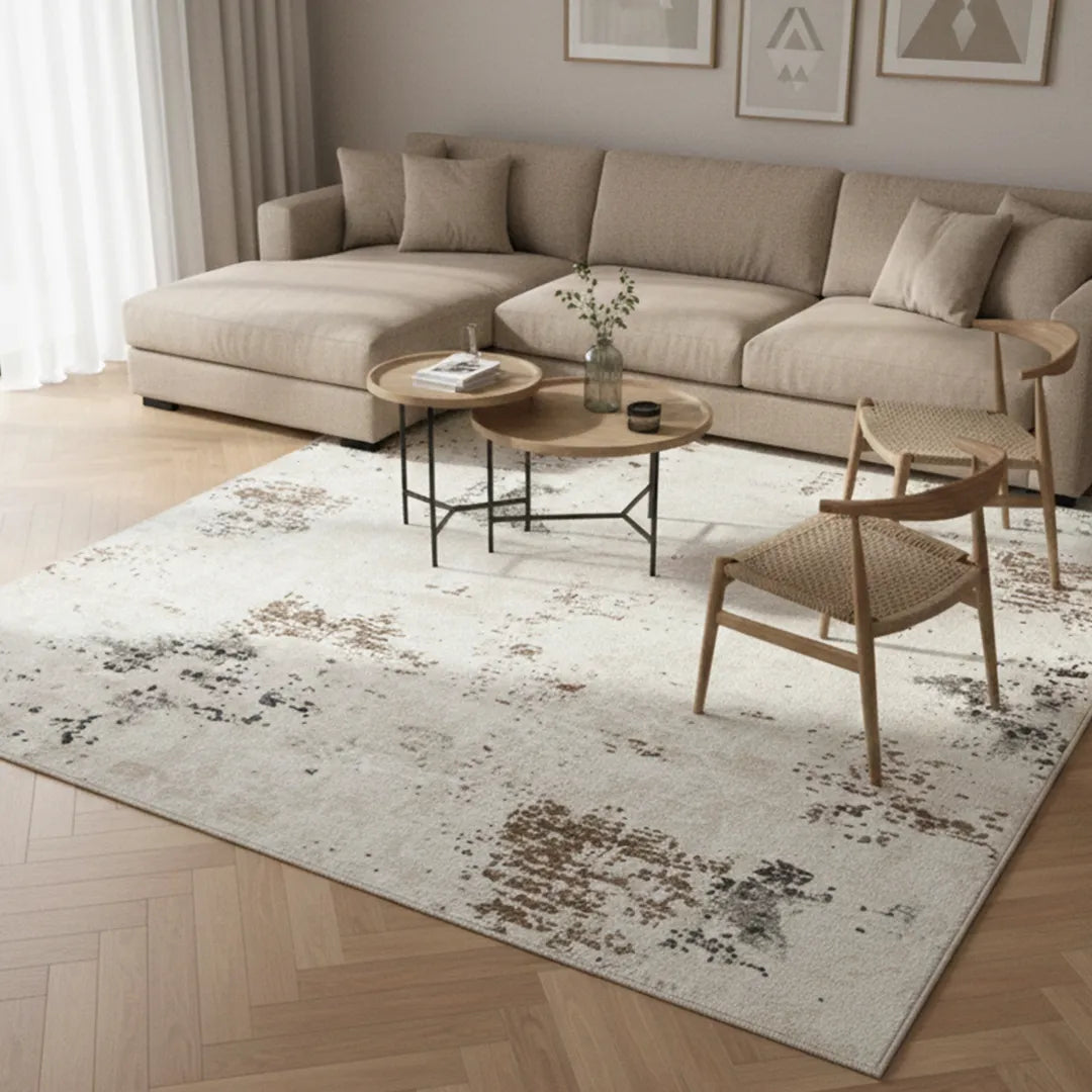 Beige/Blue Distressed Area Rug