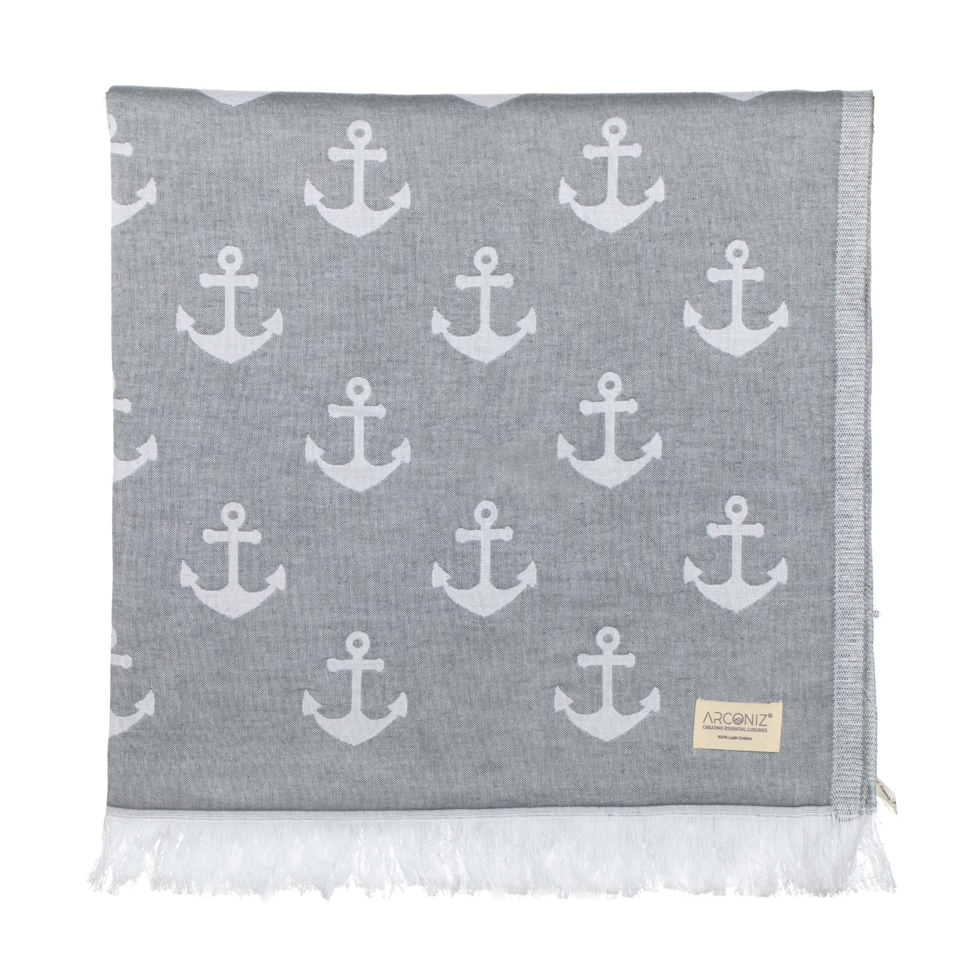 Luxurious Turkish Cotton Beach Towel - Anchor Design Arconiz