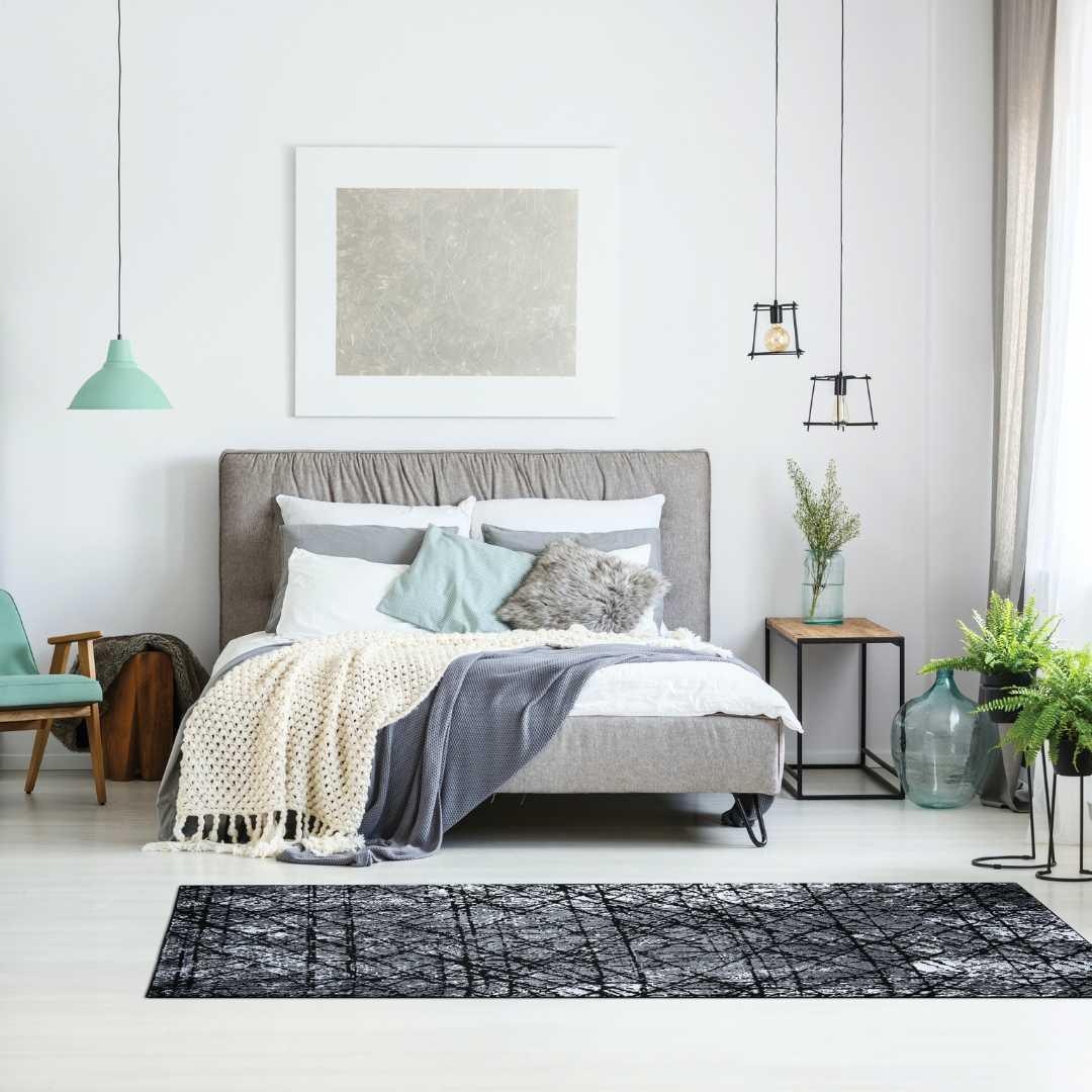 Modern Abstract Area Rug - Charcoal, Soft, Durable for High Traffic - DIA-23354-ANT-3X5-5.1 - Arconiz