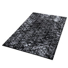 Modern Abstract Area Rug in Charcoal Gray and Graphite, available in 3x5 and 8x10 sizes