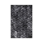 Modern Abstract Area Rug in Charcoal Gray and Graphite, available in 3x5 and 8x10 sizes