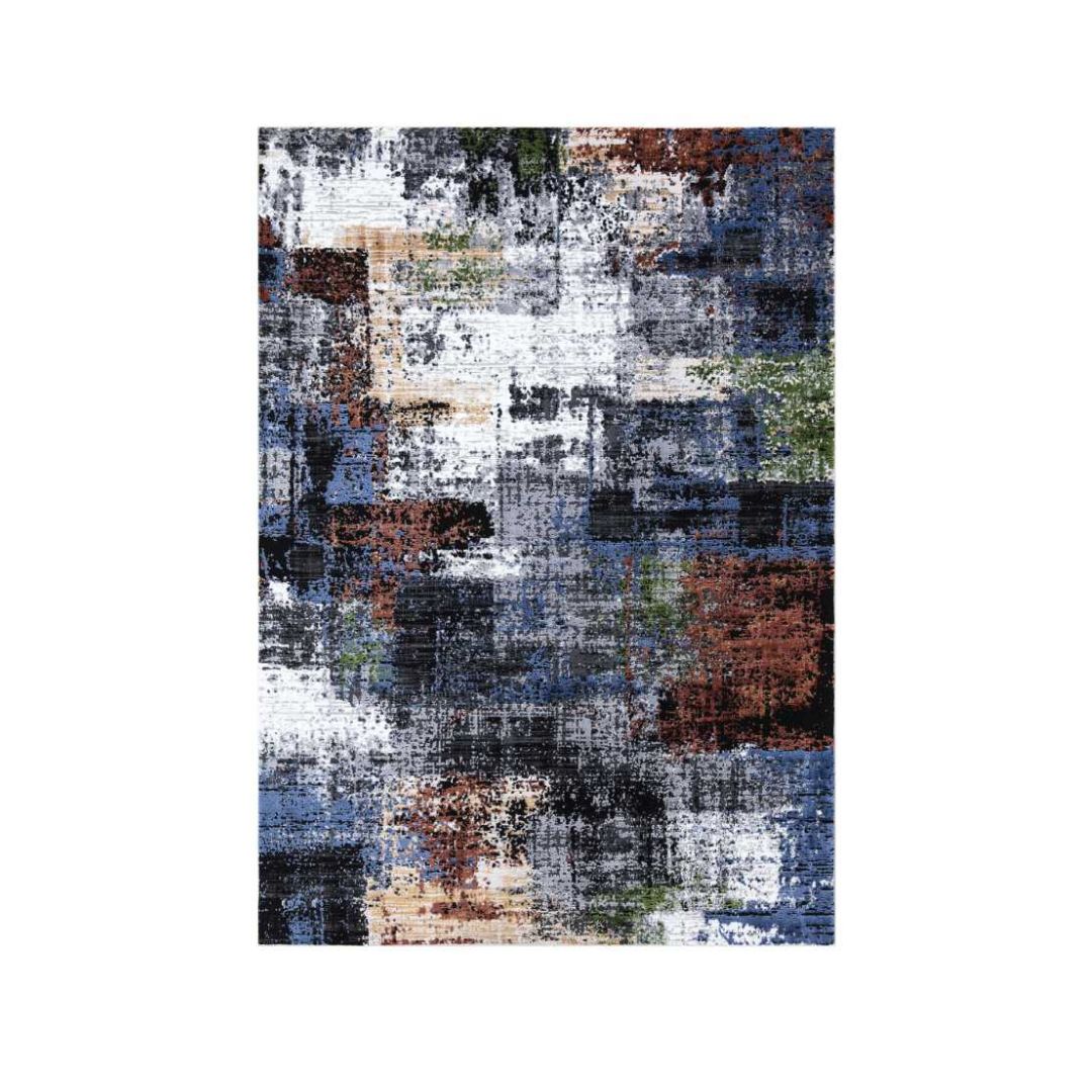 5x7 or 8x10 Multicolor Abstract Area Rug with high pile height, soft underfoot, durable for high traffic areas, no shedding, thick and high density.