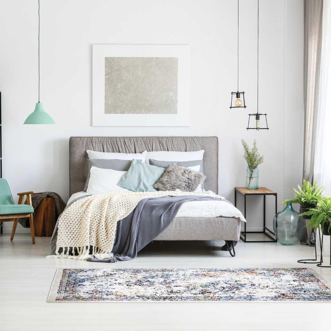 White Multicolor Abstract Area Rug - Thick, Soft High Pile, Durable - DIA-27149-MUL-3X5-5.1 - Arconiz