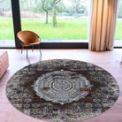 Durable high traffic grey area rug with soft high pile height, non-shedding, high-density, luxurious feel underfoot available in 5x7, 8x10, and round sizes