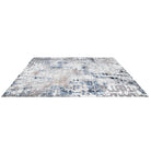 8x10 Modern Abstract Area Rug in Blue and Gray - Soft High Pile, Durable for High Traffic, No Shedding, Vintage Distressed Look for Living Room or Bedroom